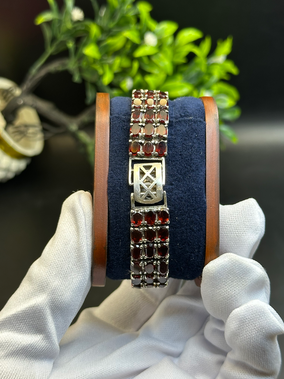 Thumbnail: Natural Garnet 925 Silver watch 