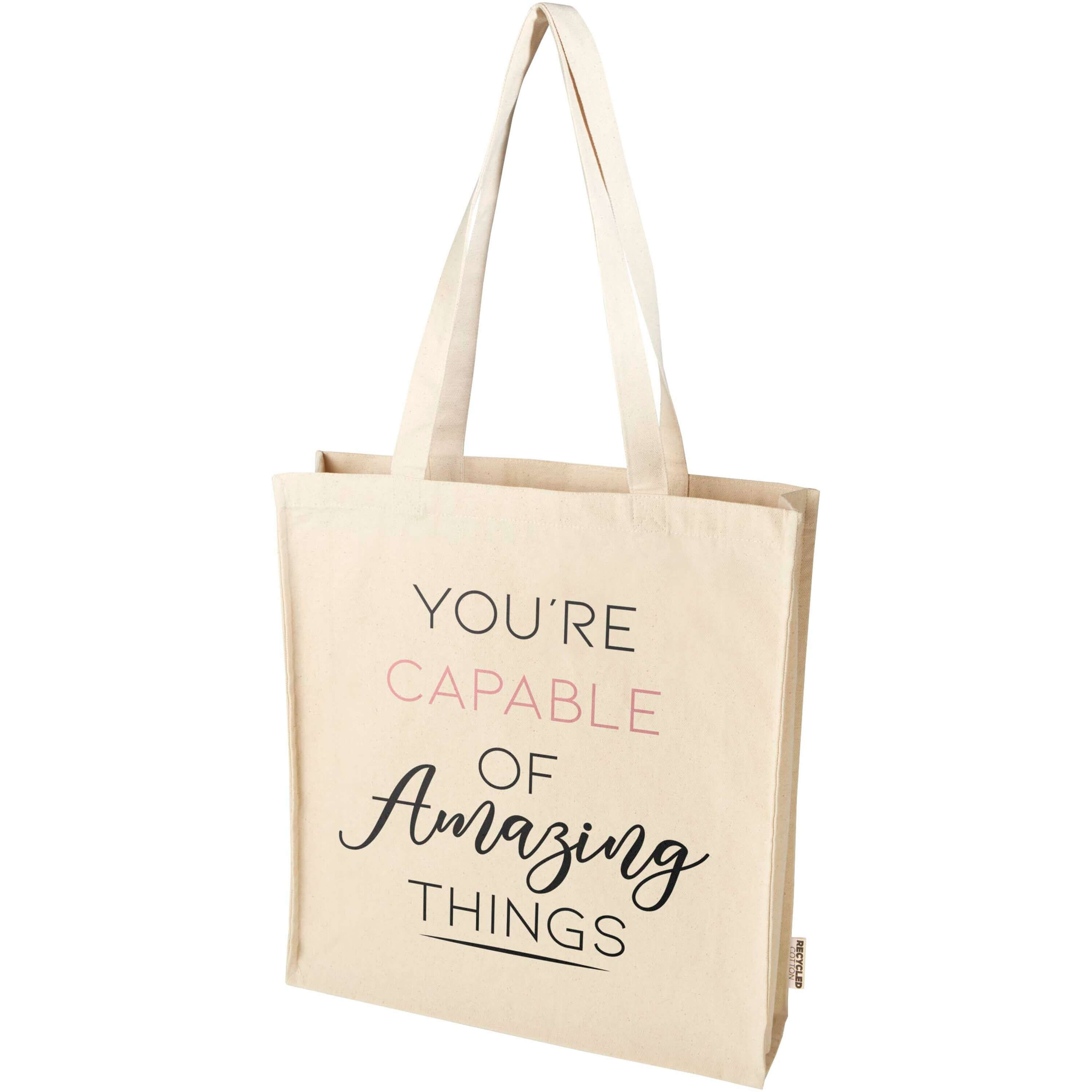Bolsa Tote algodón reciclado 100% GRS con refuerzos de 270 g/m² Florida 14L