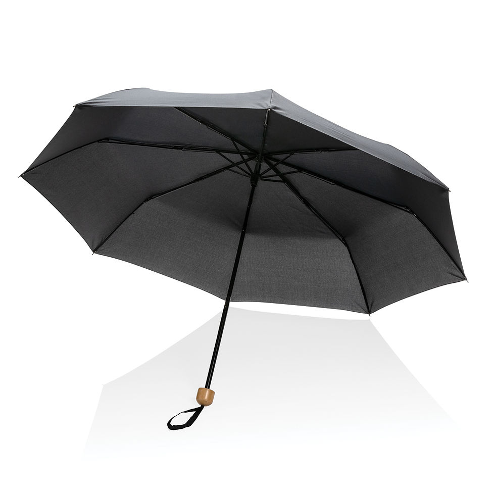 Miniatura: Mini paraguas RPET 190T de bambú 20.5" Impact AWARE™