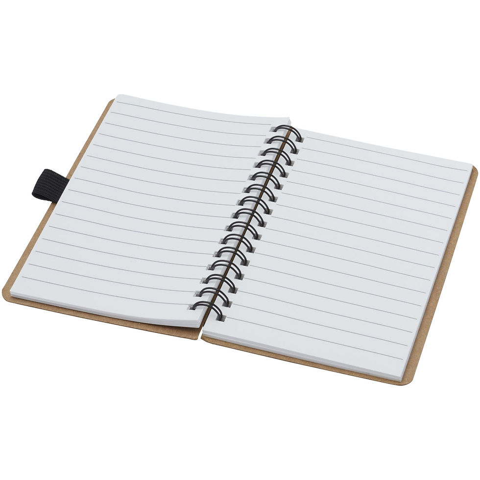 Miniatura: Libreta de tamaño A6 de cartón reciclado con espiral y papel de piedra Cobble