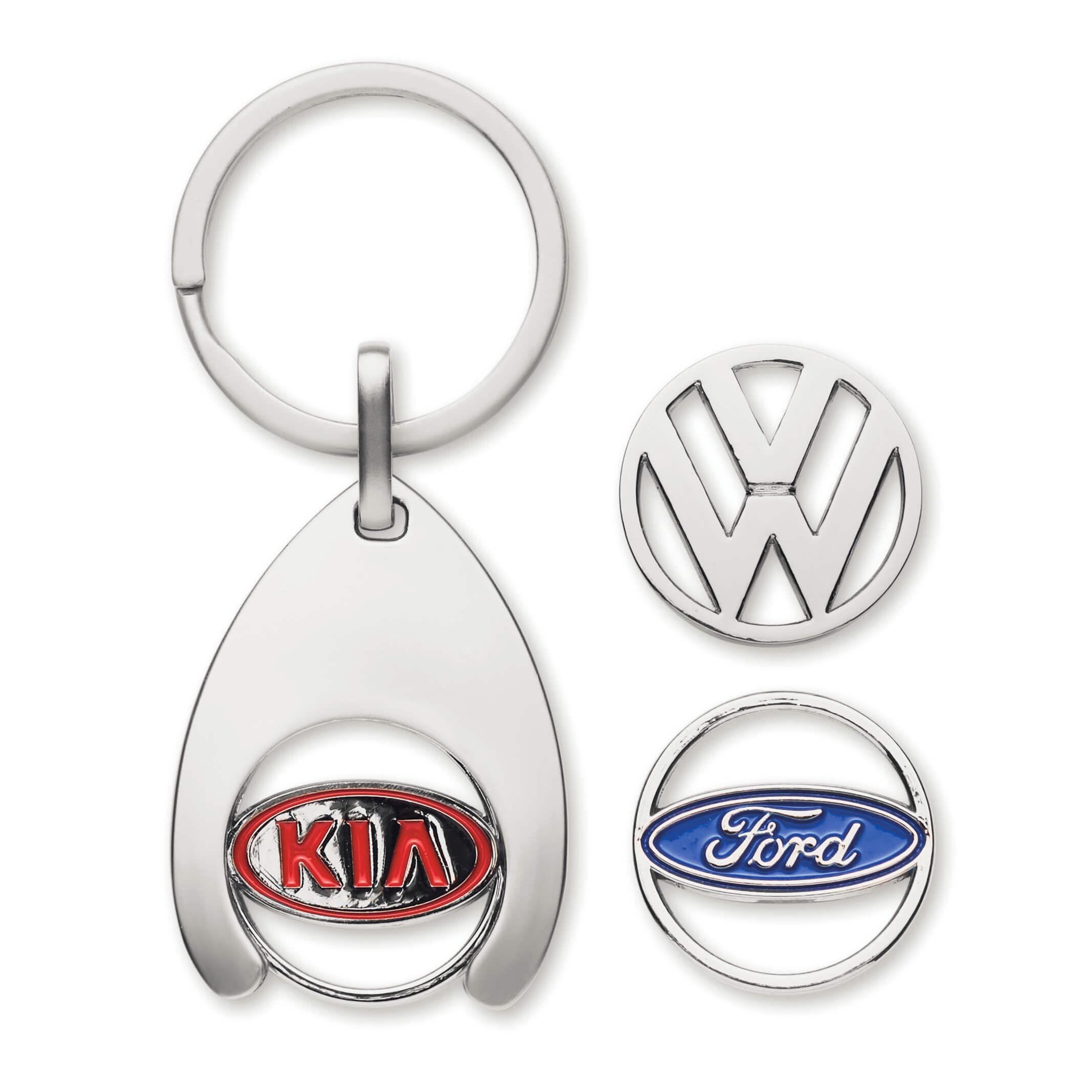 Llavero con moneda para carrito