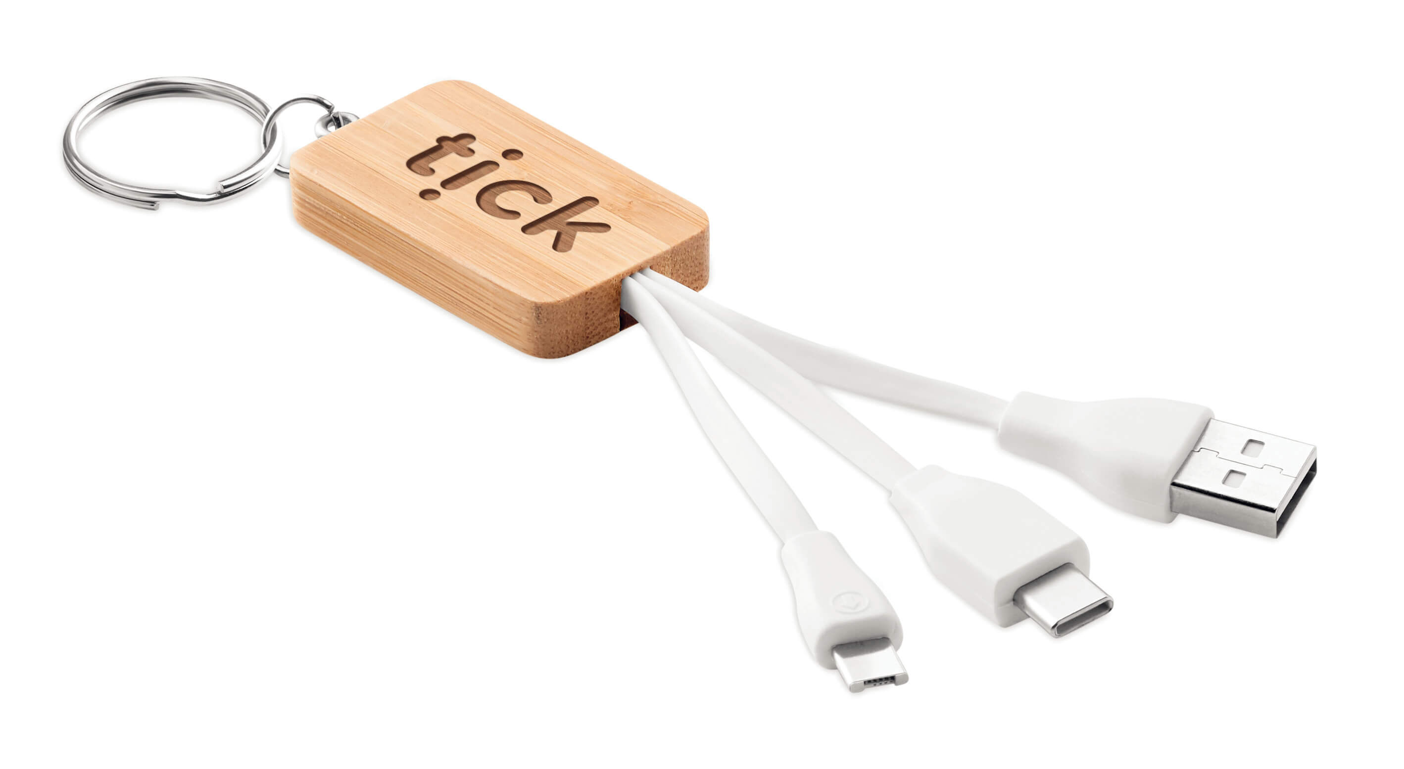 Llavero con carcasa de bambú Clauer