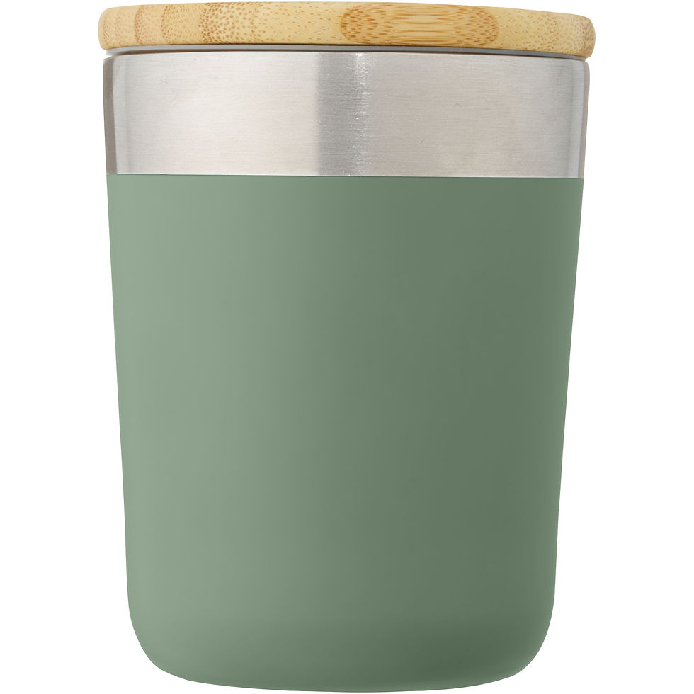 Miniatura: Vaso 300ml de acero inoxidable con aislamiento al vacío y tapa de bambú Lagan