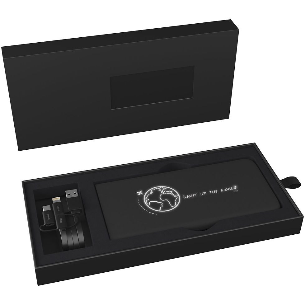 Miniatura: Batería externa inalámbrica de diseño fino con logotipo iluminado SCX.design P17