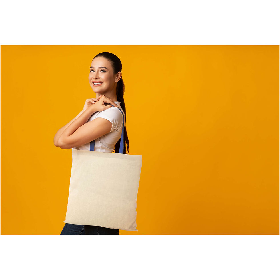 Miniatura: Bolsa Tote de algodón 100 g/m² con asas largas contrastadas Nevada