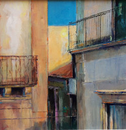 View from the terrace, Noto, Sicily - acrylic on canvas