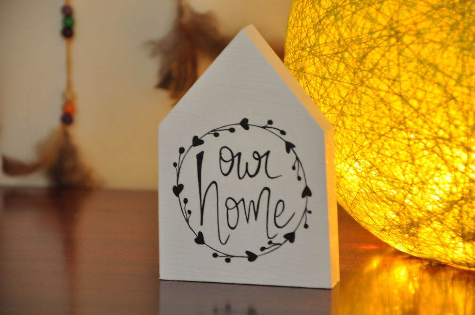 Thumbnail: Home Shaped Wooden Table Top - Our Home