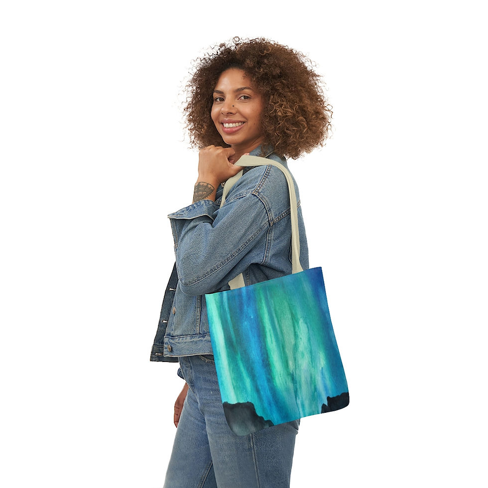 Thumbnail: Polyester Canvas Tote Bag (AOP)