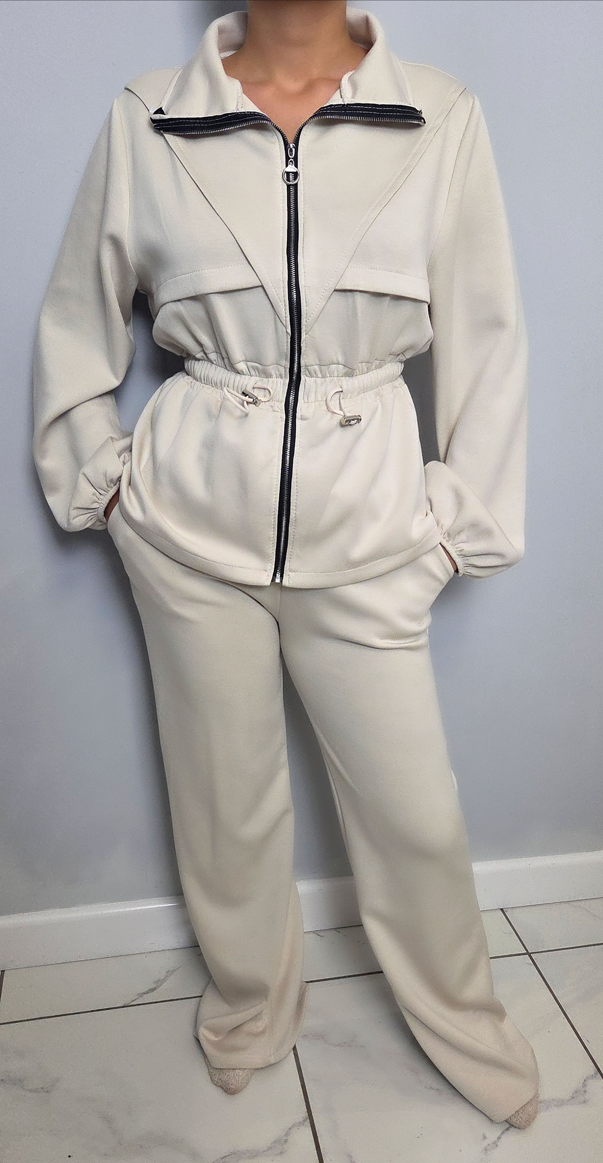 Leah 2 Piece Lounge Set-  Beige 