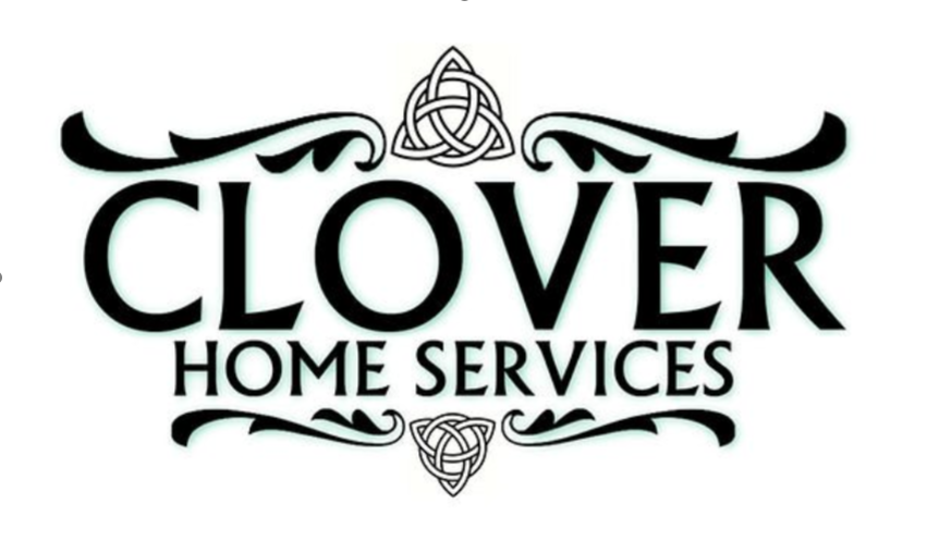 Clover Home Services logo with decorative clover-inspired flourishes