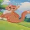 Thumbnail: Cute cat cross stitch pattern. the cat is orange with stripes, a white chest, white paws, white ears and nose.