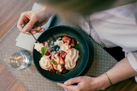 Dessert in the STÜVA restaurant in St. Moritz