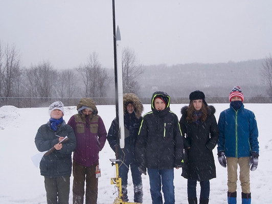 Rocket Set up on the Launch Rails.