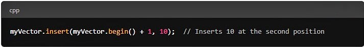 insert elements at any position in a vector using the insert()