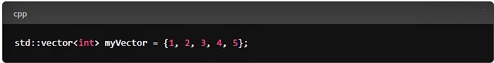 basic syntax for declaring a vector