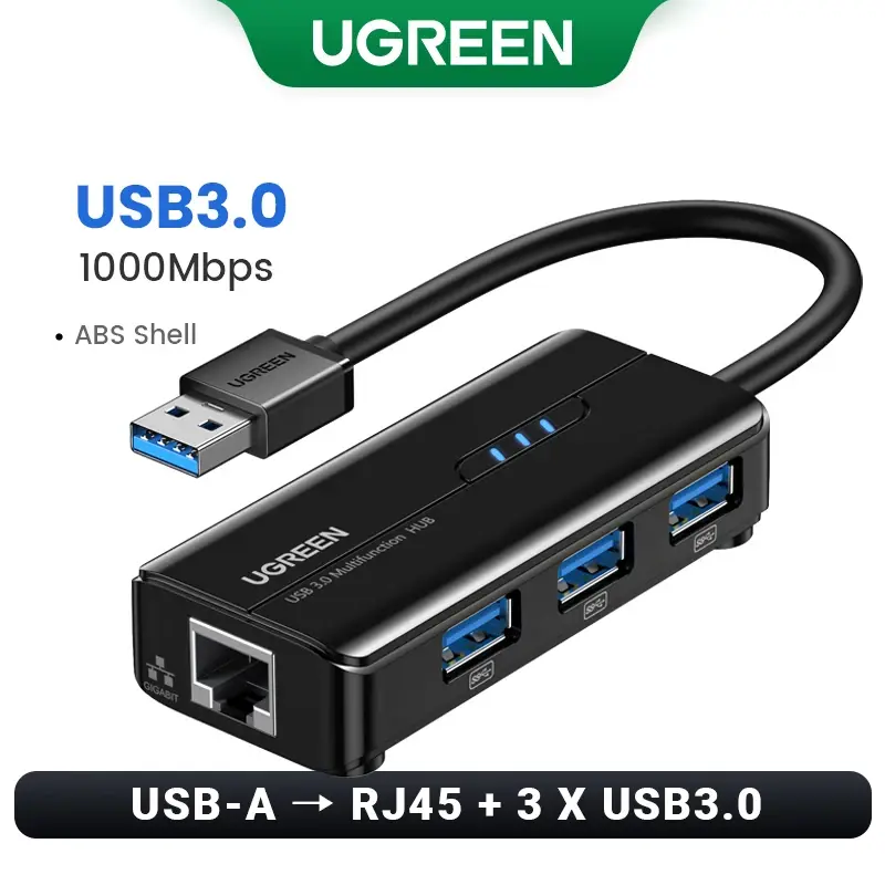 Thumbnail: UGREEN USB 3.0 Gigabit Ethernet Adapter with RJ45 LAN Port (1000Mbps)