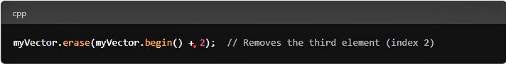 remove elements at specific positions using the erase()
