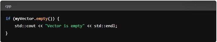 To check if a vector is empty, you can use the empty()