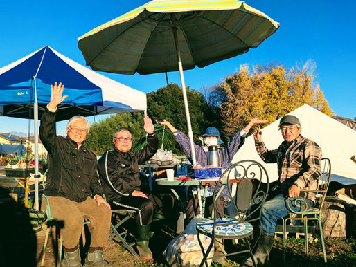 ぽかぽか陽気の土曜、ジジババ子ども食堂用収穫など