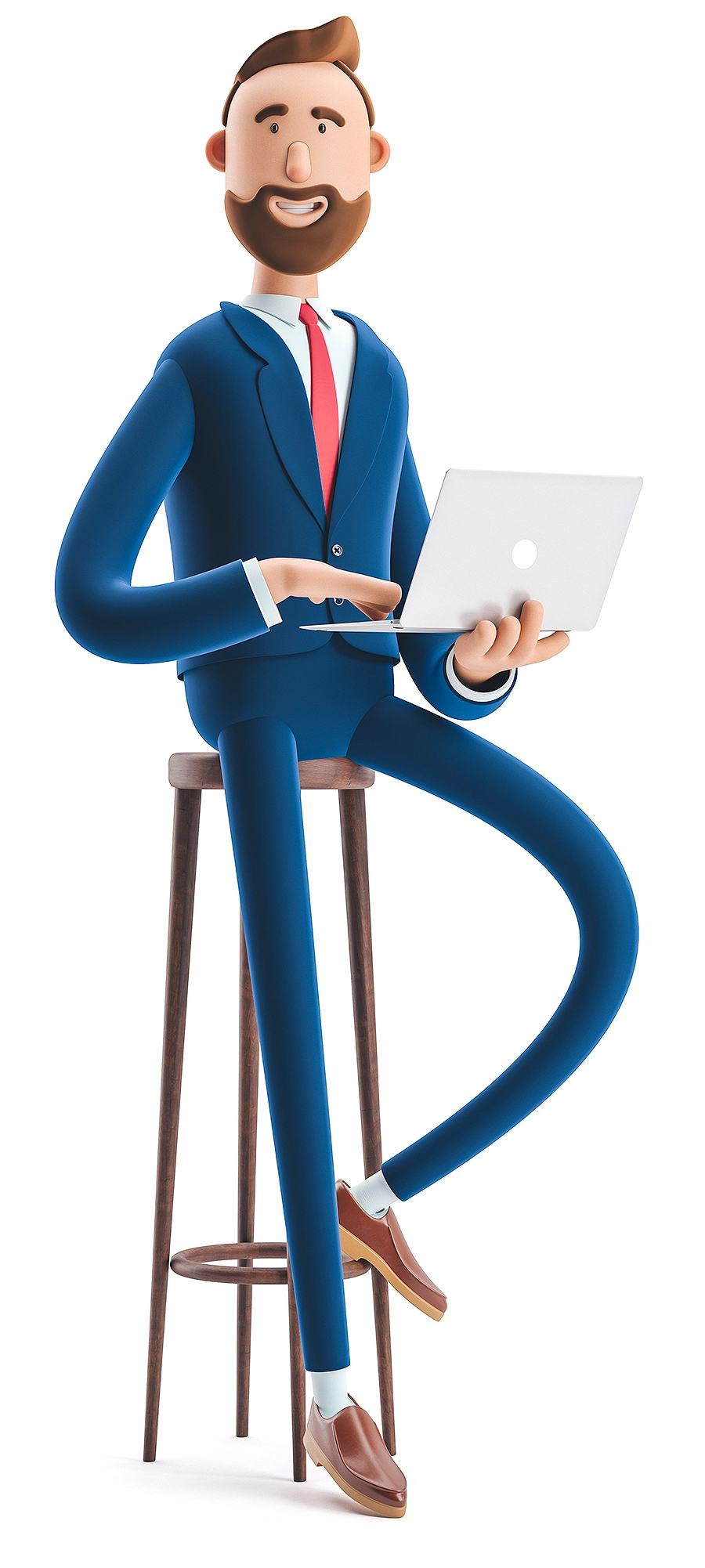 AdGiants cartoon mann holding laptop