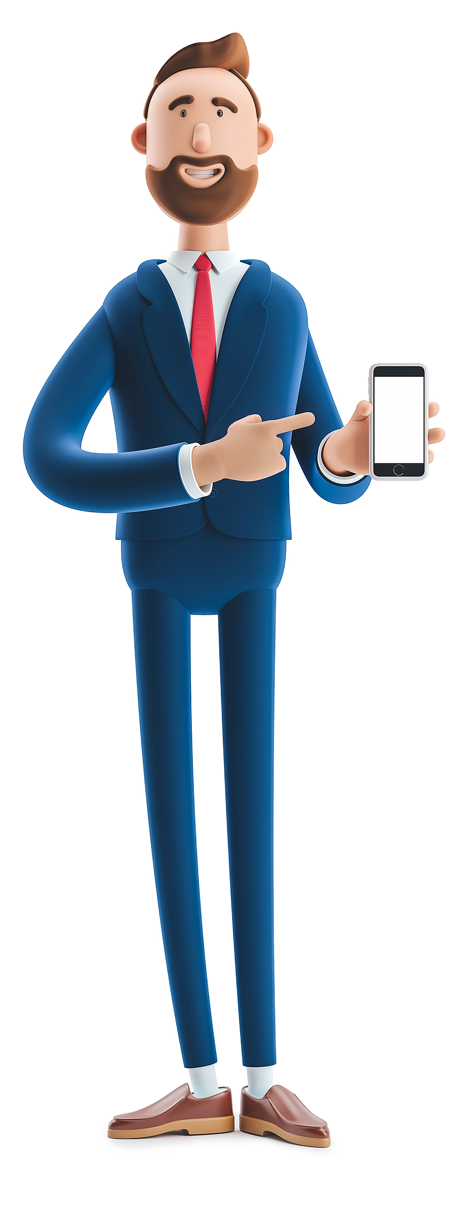 Cartoon man with mobile