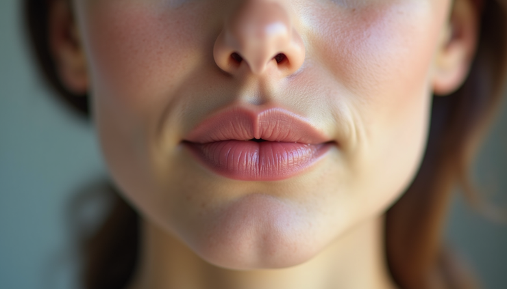 Close-up view of a jawline showing masseter muscle area