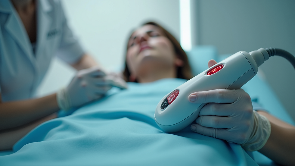 White lady having aesthetic treatment