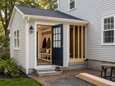 Mudroom addition planning for Massachusetts homes by WOW Construction
