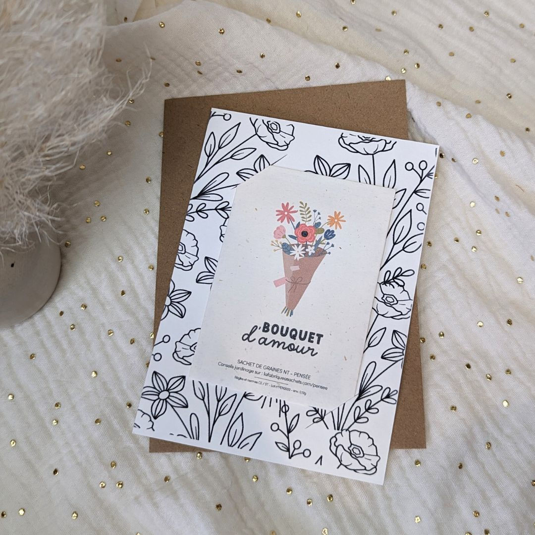 Carte + sachet de graines à planter