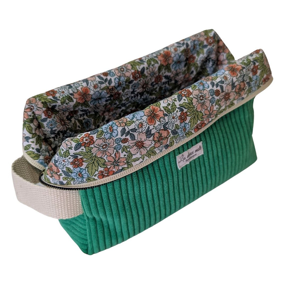 Trousse de toilette carrée vert flashy