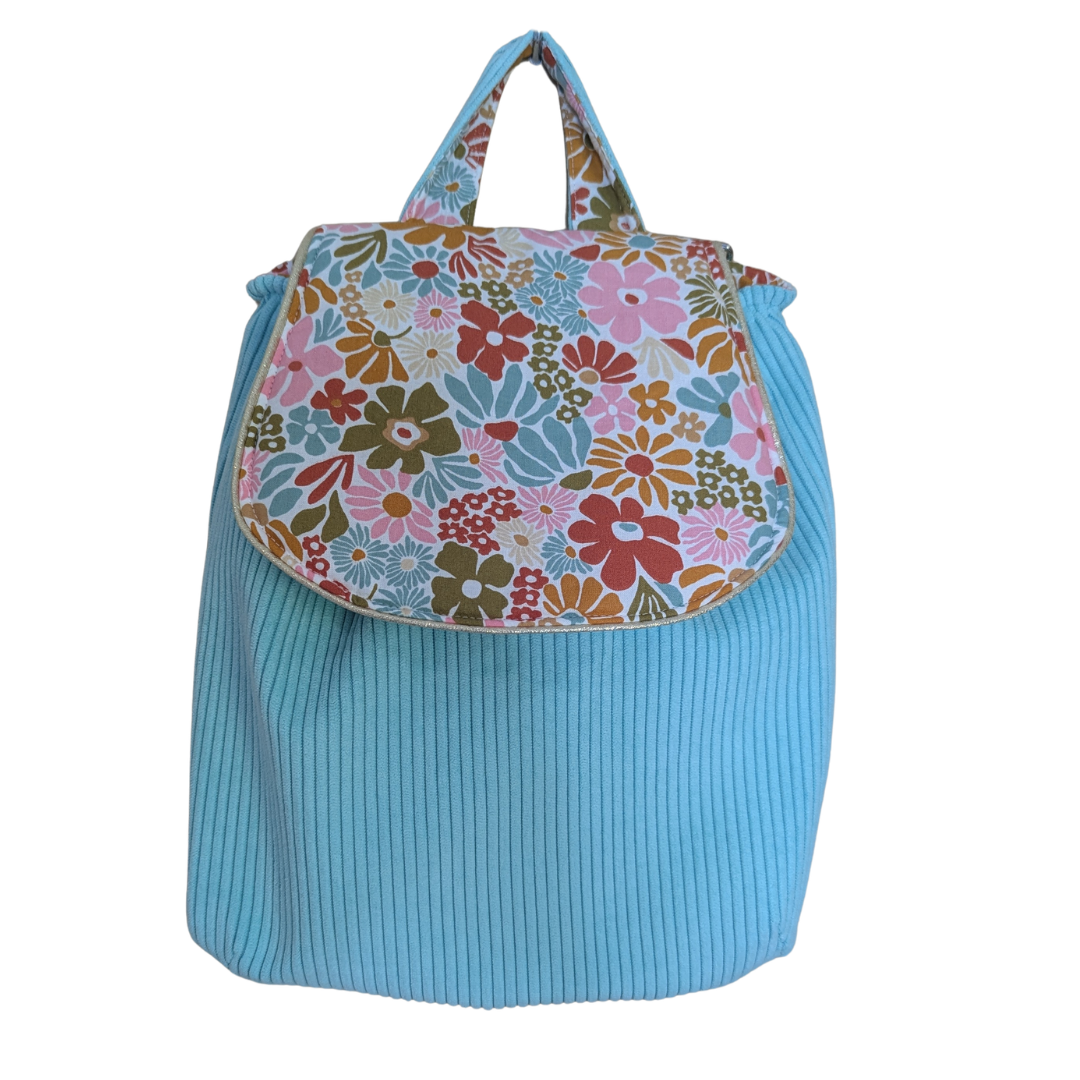 Sac à dos menthe-fleurs
