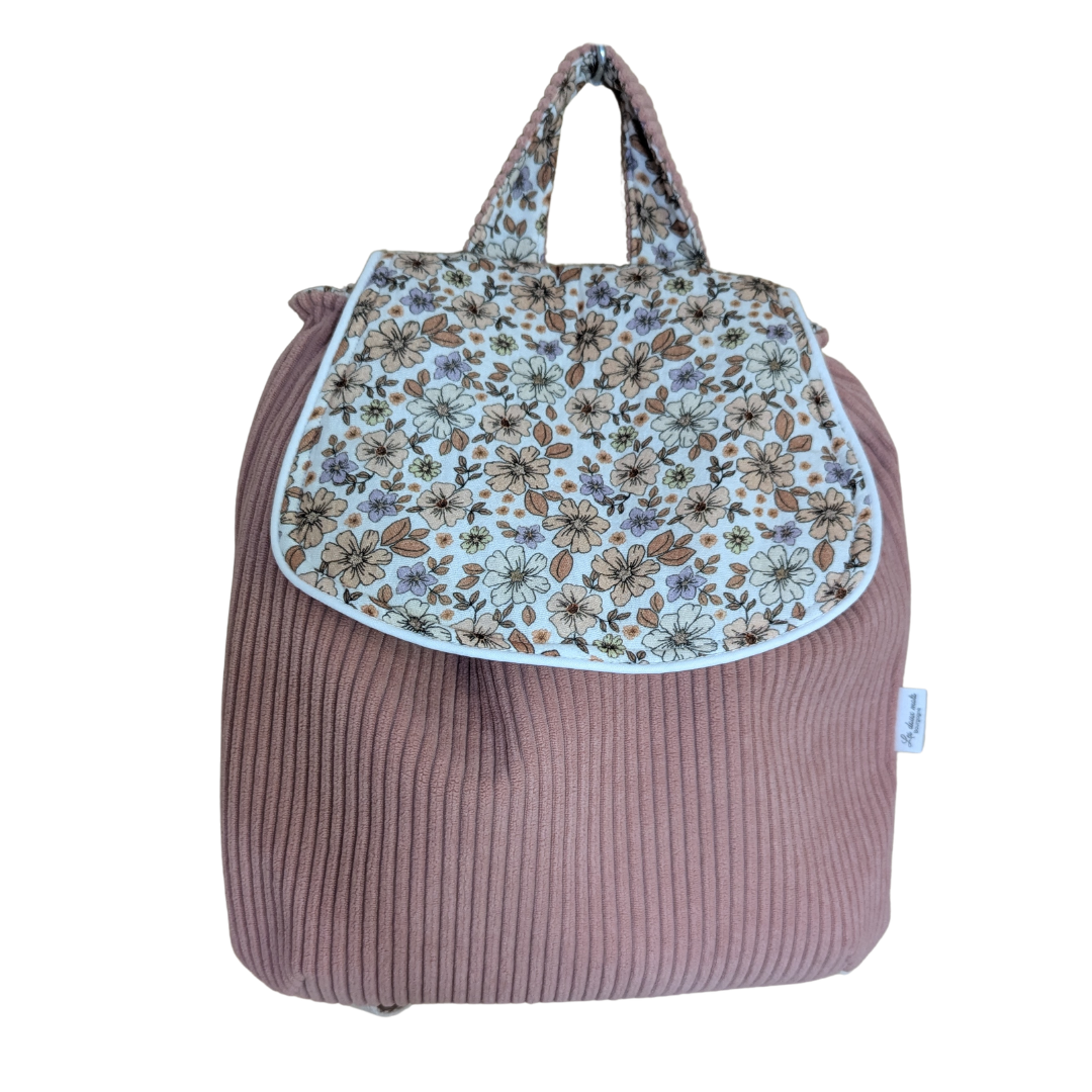 Sac à dos rose-fleuri