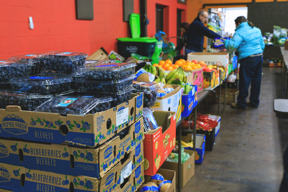 Boxes of fruits on table