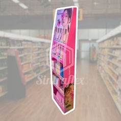 Slim Standee Display made of PVC foam board with UV print, ideal for POSM and retail campaigns.