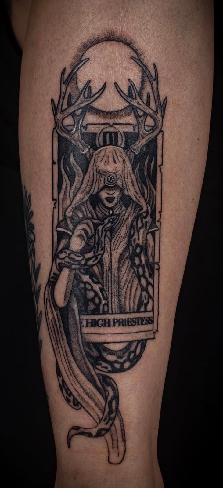 Tatouage Blackwork Tarot -Yukari Matcha Tattoo - Lausanne