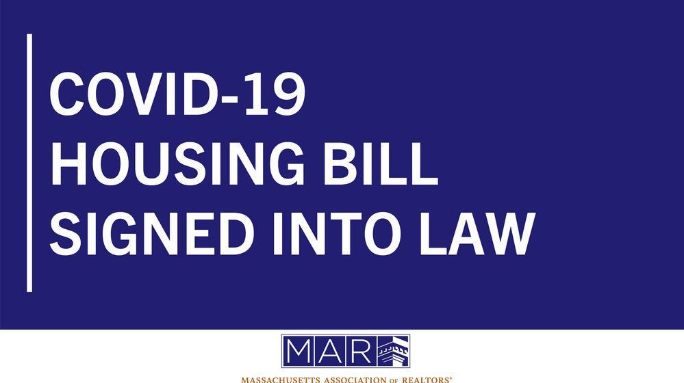 COVID19 Housing Bill Signed Into Law