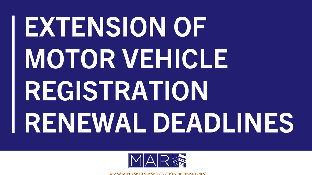 Extension of Motor Vehicle Registration Renewal Deadlines