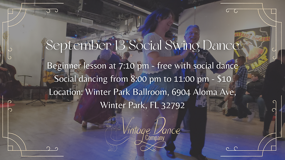 September 13 Social Swing Dance