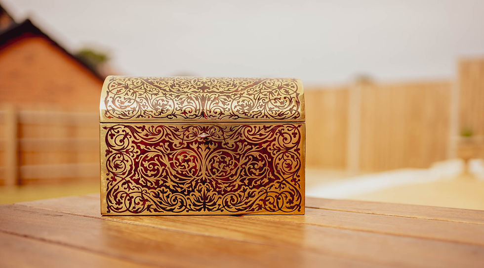 Thumbnail: Superb Halstaff & Hannaford Boulle Jewellery Box