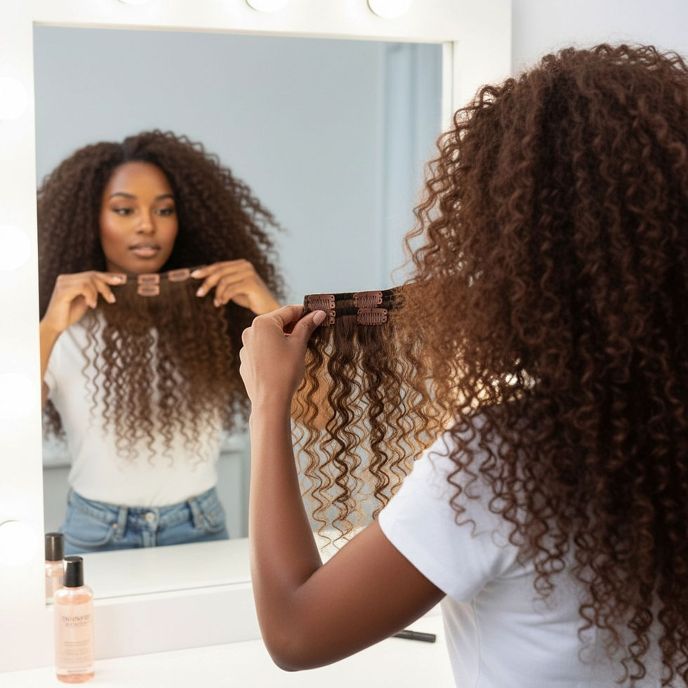 Extensões de Cabelo Humano Virgem Birmanês – Clip-In Invisível (Tic Tac)
