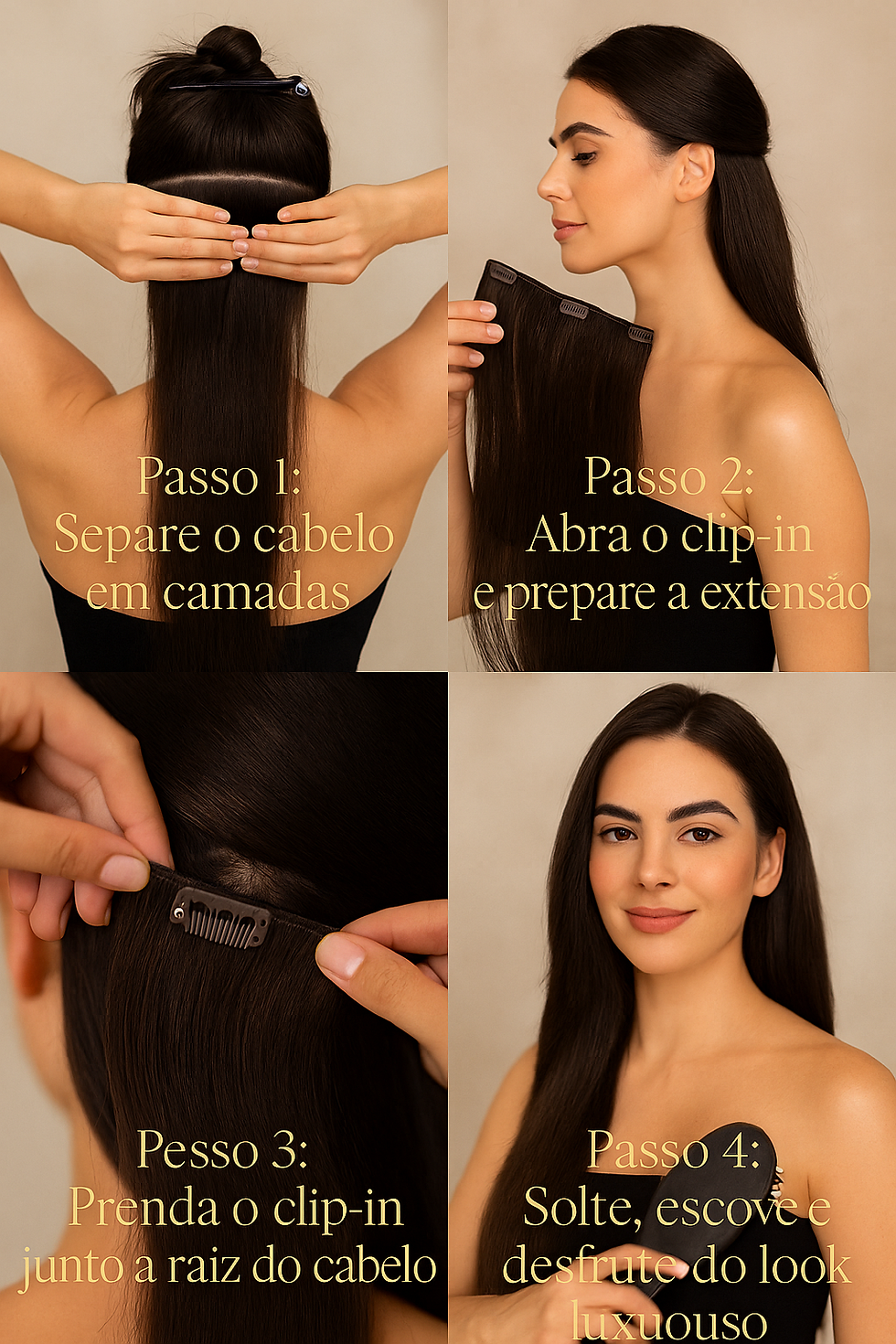 Miniatura: Extensões de Cabelo Encaracolado Tic Tac Invisível 55 cm
