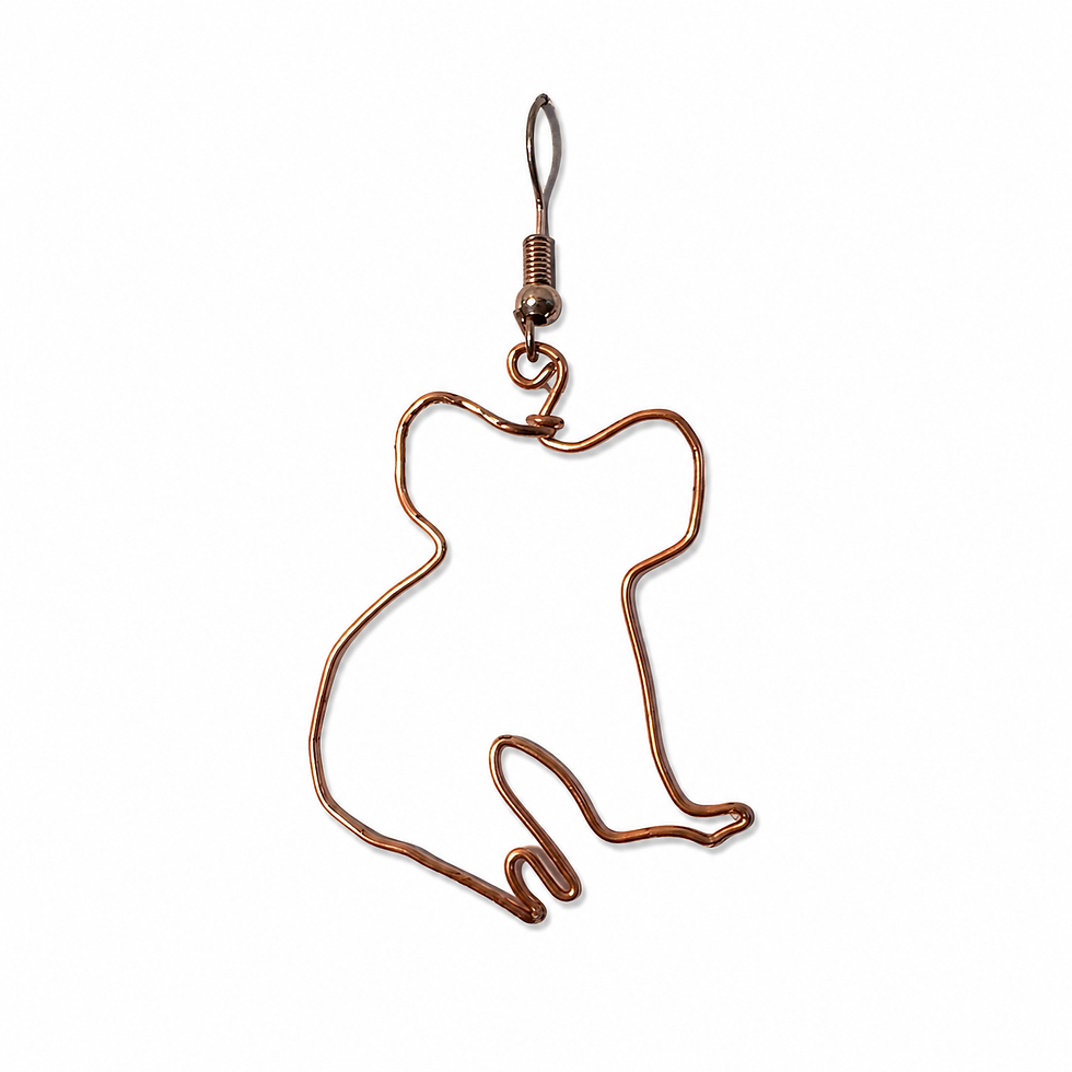 Handmade koala wire earring on white background