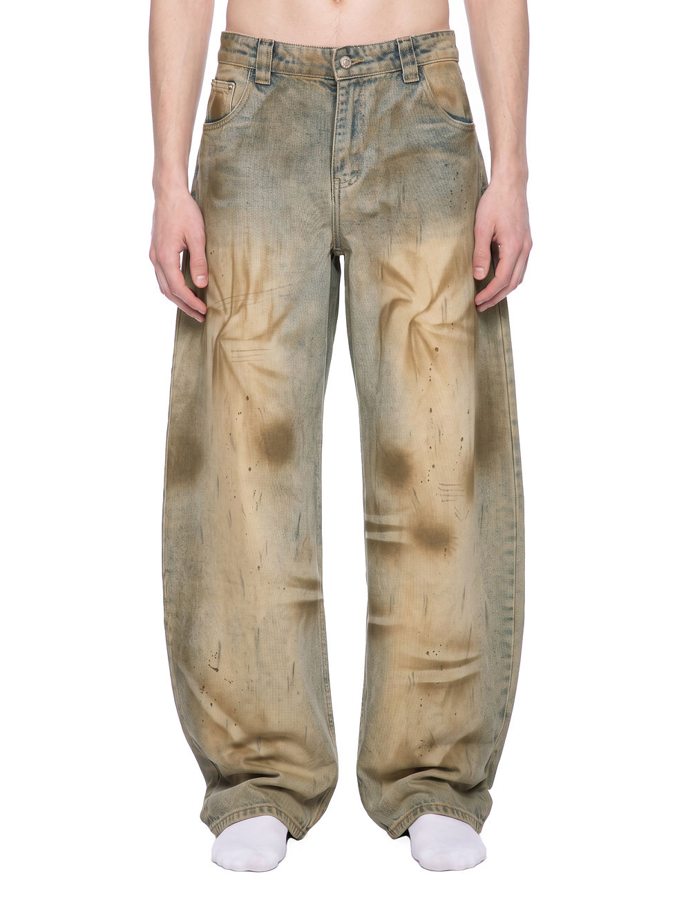 Thumbnail: Men’s Vintage Wash Barrel Leg Jeans