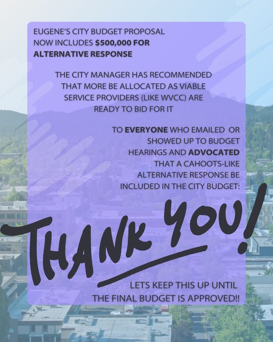 From our Instagram page: @willamettevalleycrisiscare