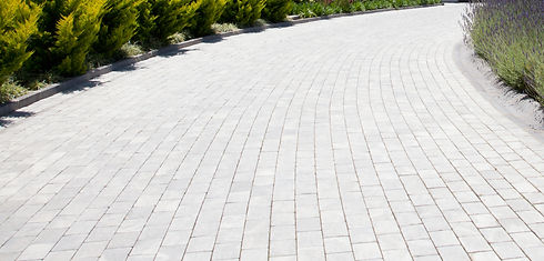 close-up image of block paved driveway