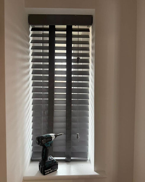 wooden blinds and wall