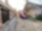 red van on road