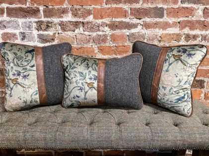 Nature bespoke tweed cushions