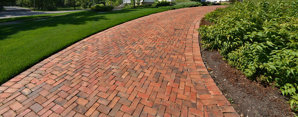 close-up image of block paved driveway