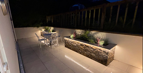 illuminated lights in house garden
